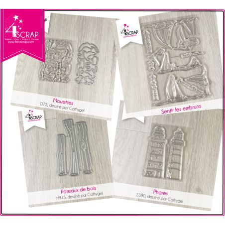 "Seaside" pack - Cutting die & Clear Stamps