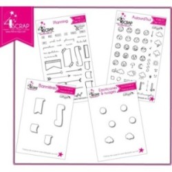 Tampon transparent matrice die Scrapbooking Carterie - Pack "Planner & Bullet journal"