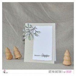 Matrice de coupe Scrapbooking Carterie nature noël hiver - Couronne de gui 2