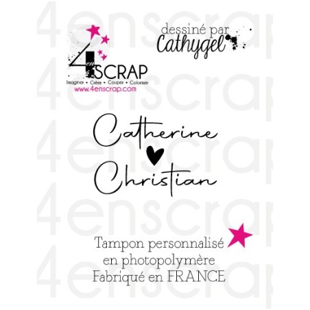 Tampon transparent personnalisé Scrapbooking Carterie - Mariage Coeur