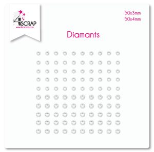 Embelissement pastilles (ou dots) diamants de la marque de scrapbooking 4enscrap. Débutant ou confirmés.