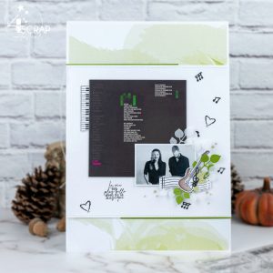 Création d'une page d'album de concert de Placebo, never let me go tour, décorée par le thème musique de 4enscrap.