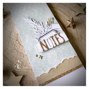 Bloc notes de scrapbooking fait avec les éléments du calendrier de l'avent 4enSCRAP 2022