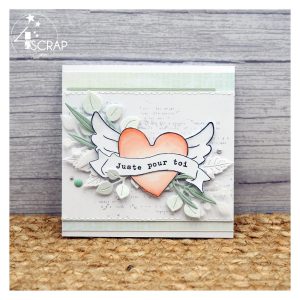Carte de scrapbooking sur le thème de l'amour et de la St Valentin.