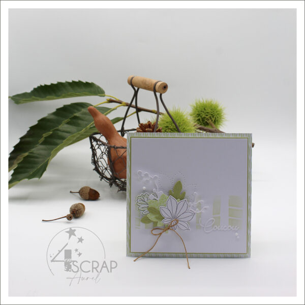 mini carte format carré avec bouquet de nature automnale